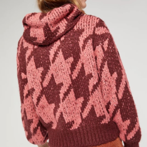 Anthropologie Ginny Oversized Houndstooth Sweater Size XS - Picture 4 of 5